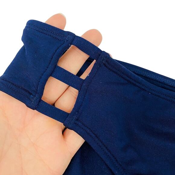 Athleta Womens Blue Aqualuxe Ladder Front Medium Tide Bottom Bikini Xlarge - Picture 2 of 7